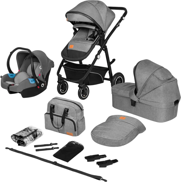 Коляска дитяча 3 в 1 Lionelo Bianka Grey Stone